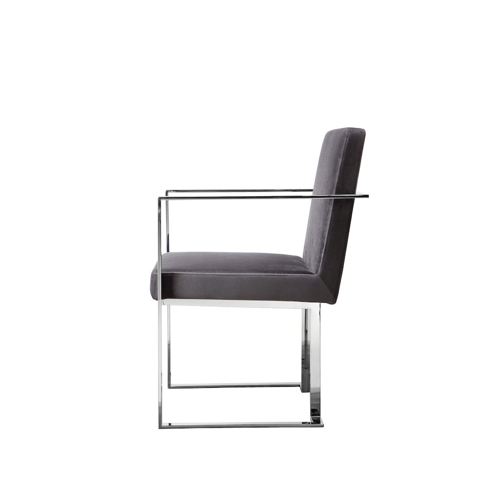 Dexter Arm Chair Velvet Silver. Picture 3