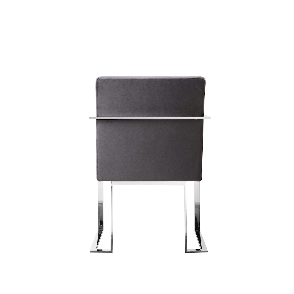 Dexter Arm Chair Velvet Silver. Picture 4