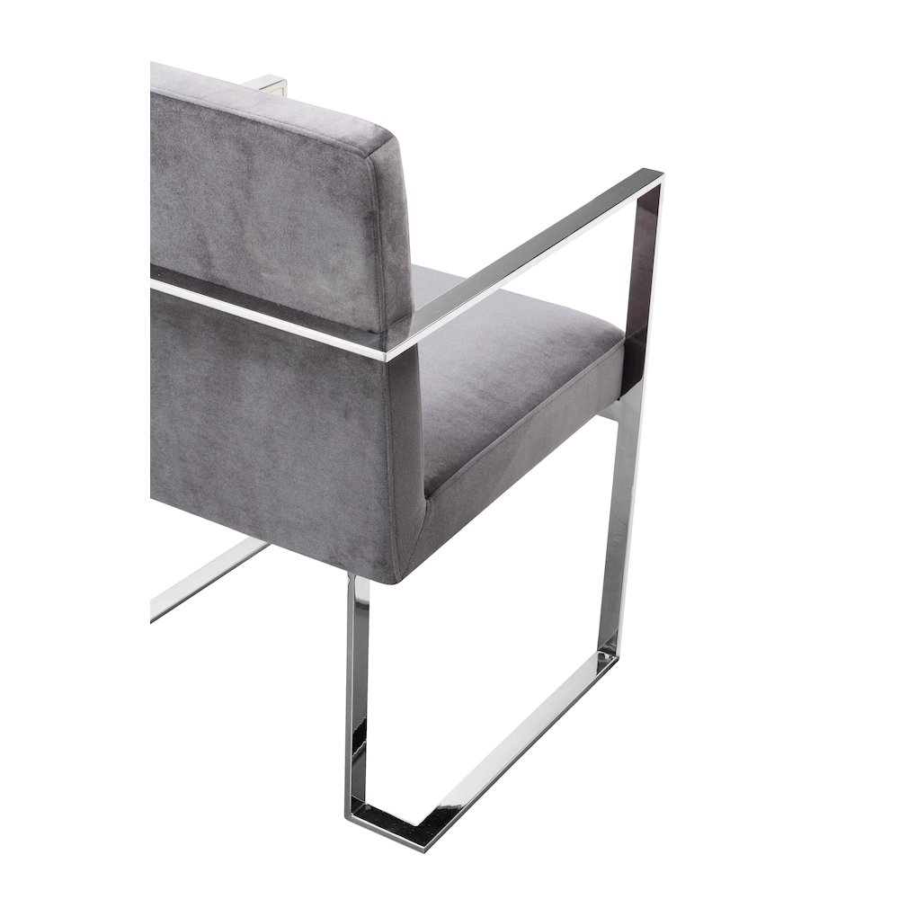 Dexter Arm Chair Velvet Silver. Picture 5