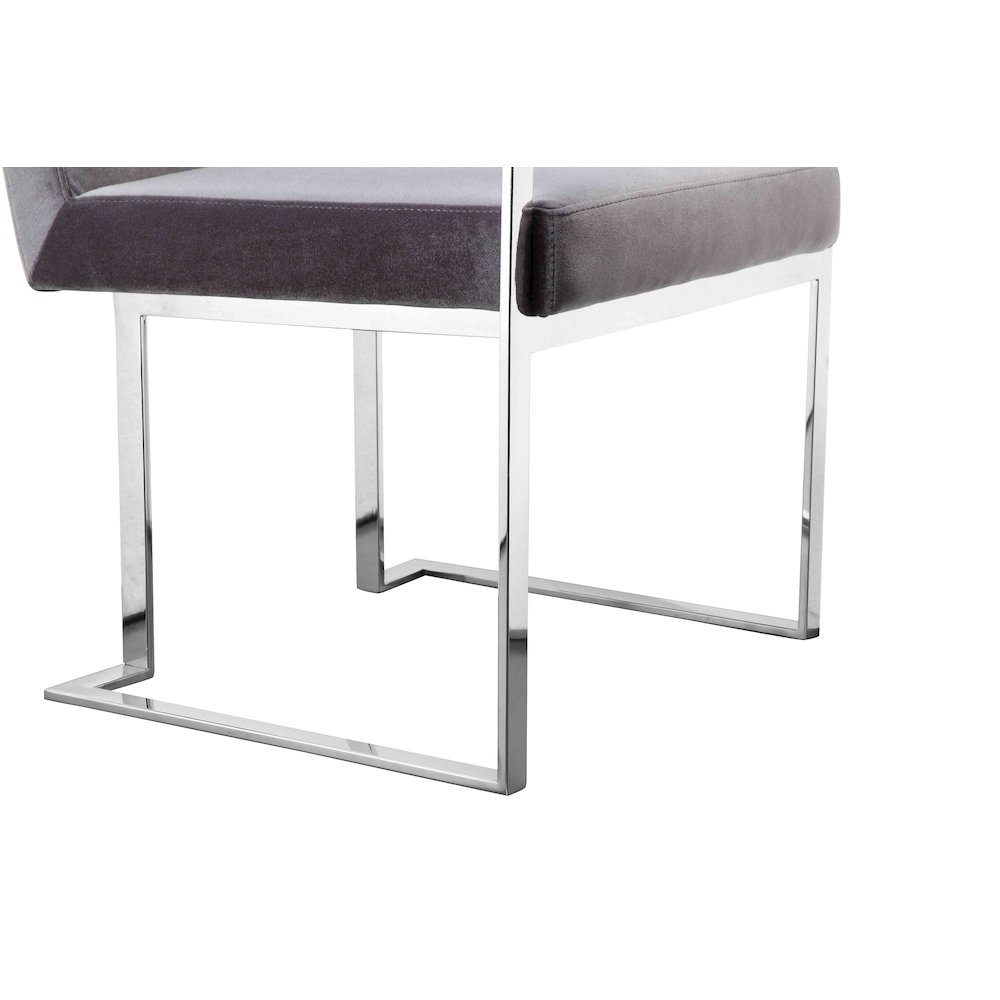 Dexter Arm Chair Velvet Silver. Picture 6