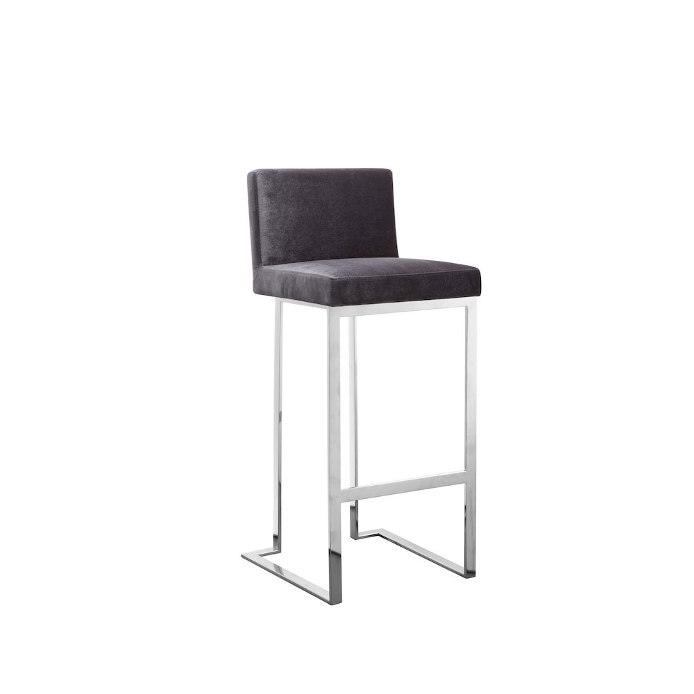 Dexter Bar Stool Velvet Gray. Picture 1
