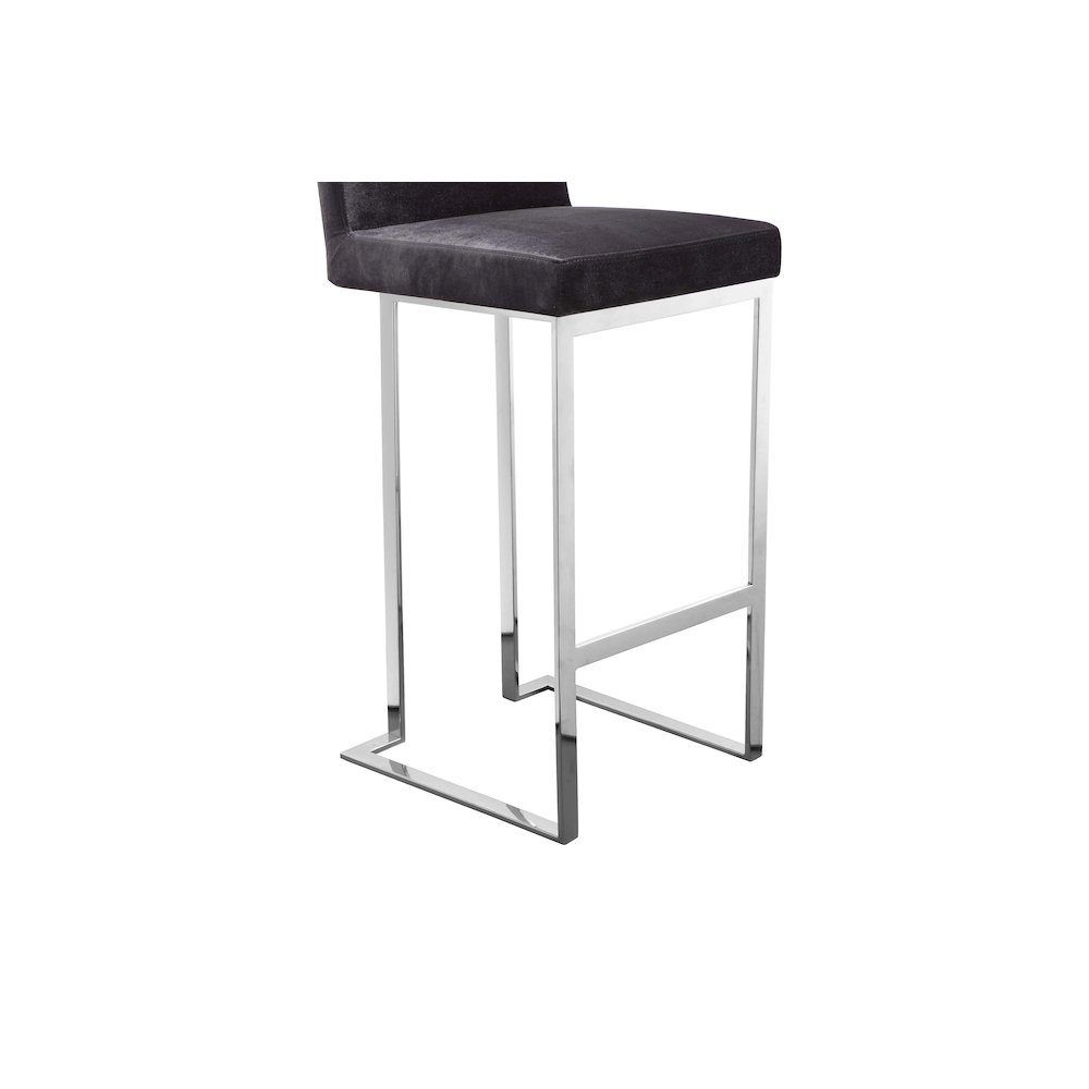 Dexter Bar Stool Velvet Gray. Picture 6