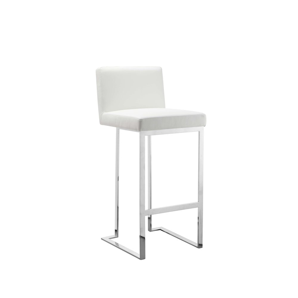 Dexter Bar Stool Faux Leather White. Picture 1
