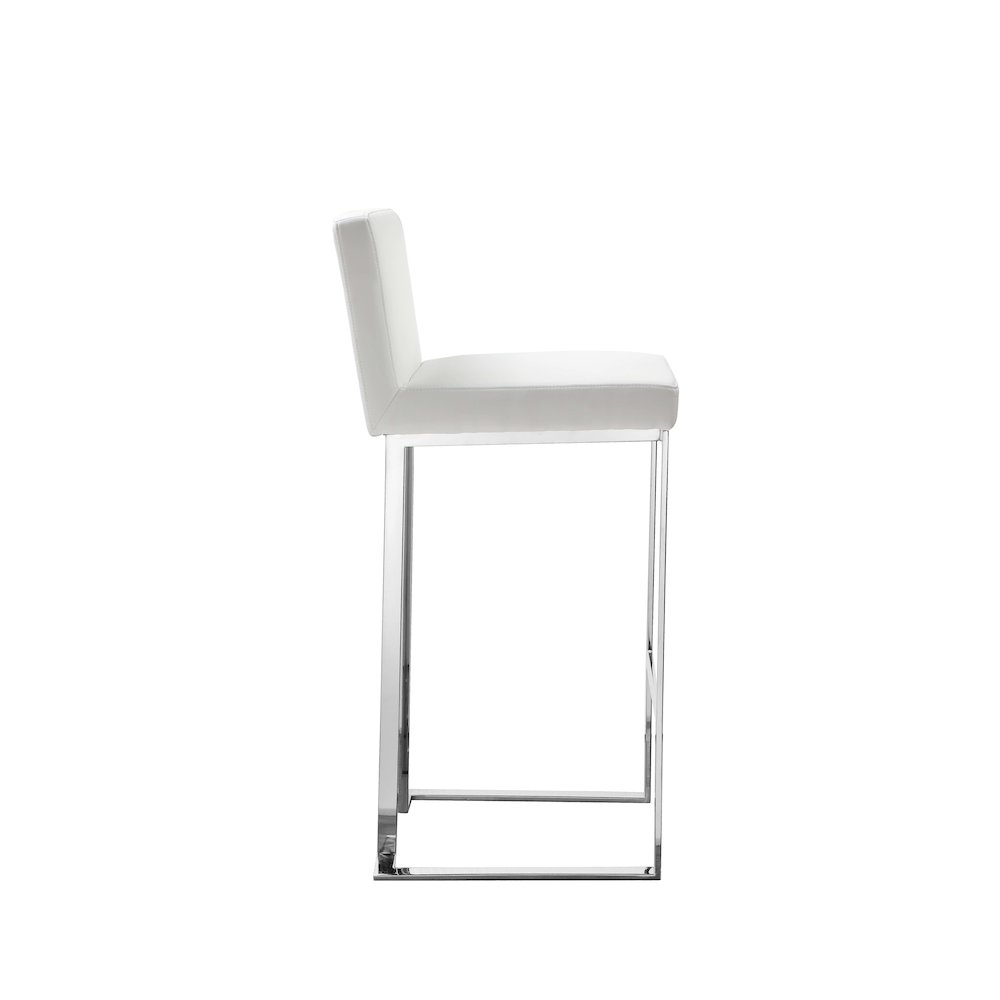 Dexter Bar Stool Faux Leather White. Picture 4