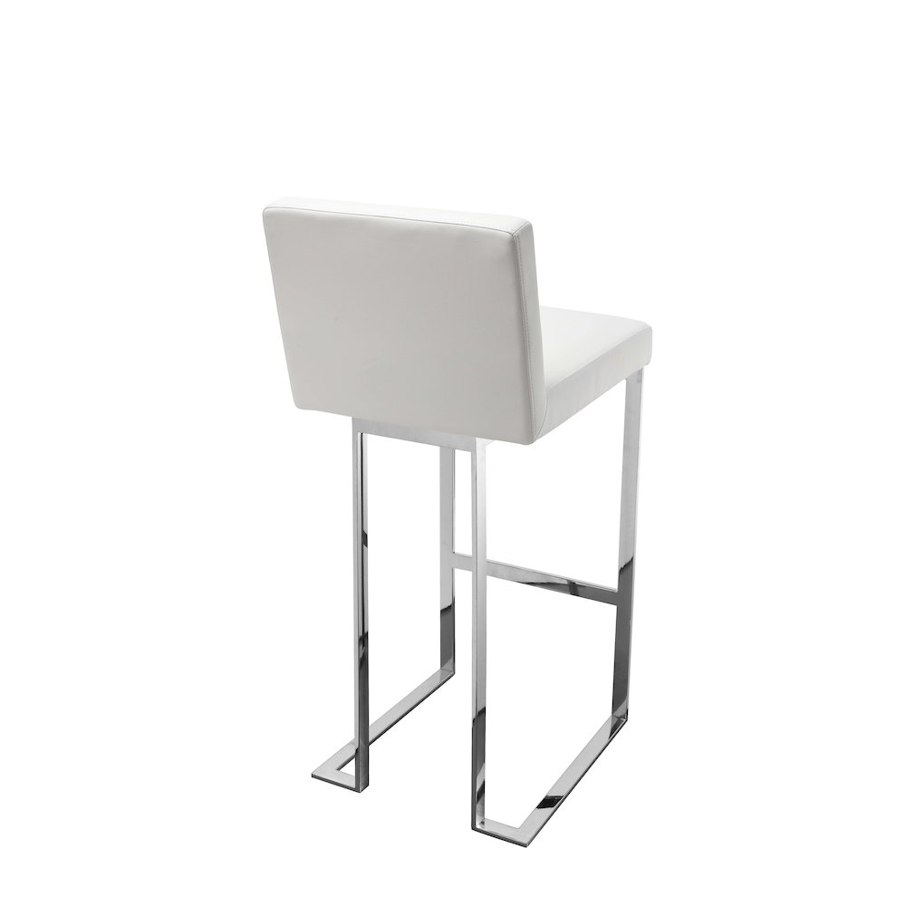 Dexter Bar Stool Faux Leather White. Picture 5