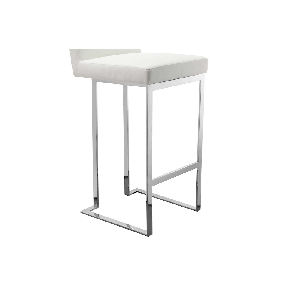 Dexter Bar Stool Faux Leather White. Picture 6