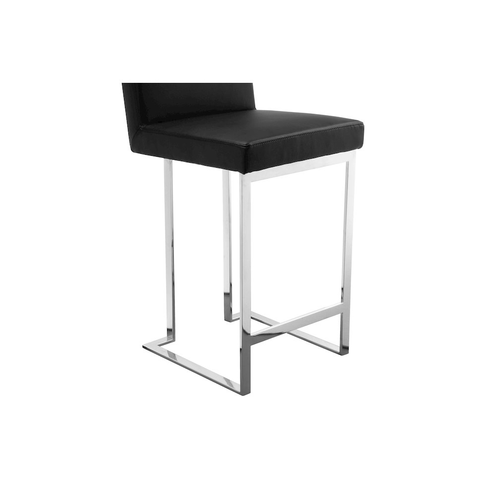 Dexter Counter Stool Faux Leather Black. Picture 3