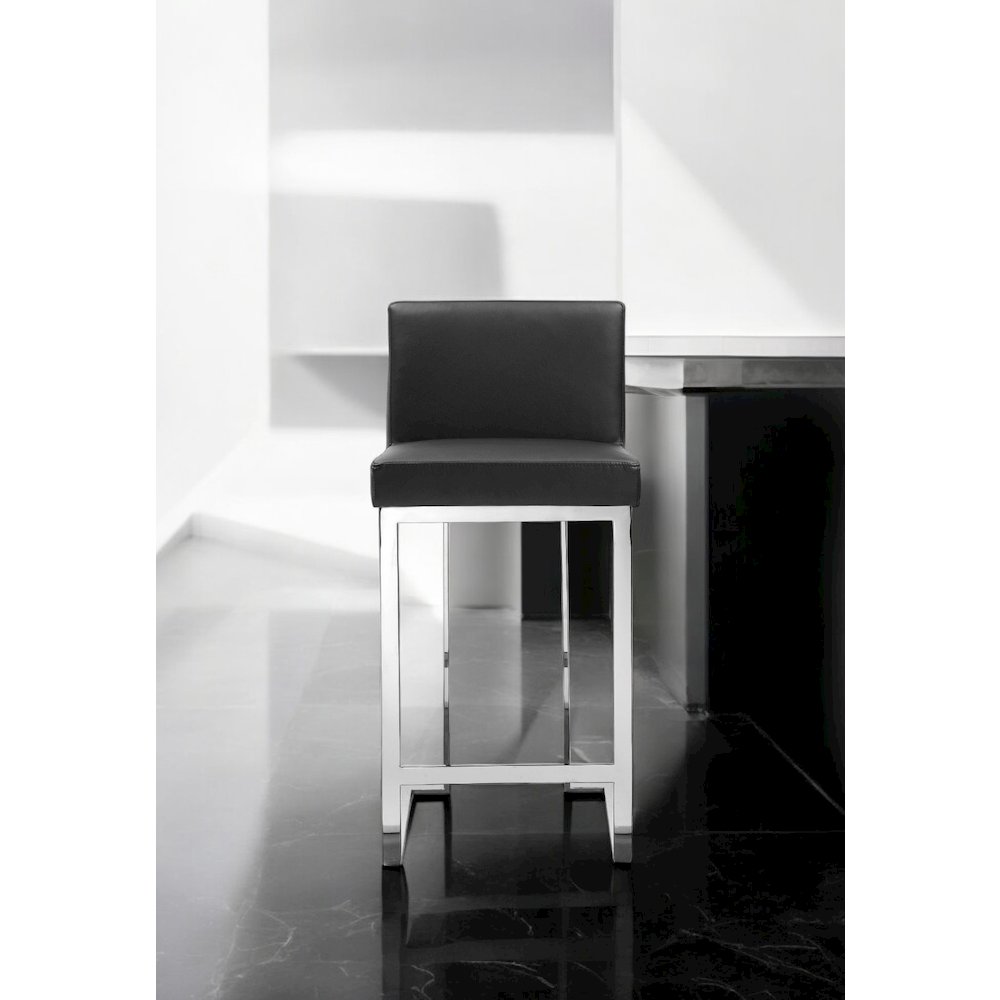 Dexter Counter Stool Faux Leather Black. Picture 5