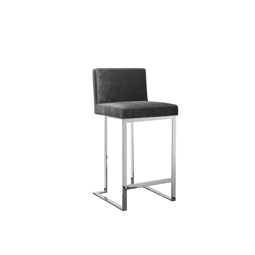 Dexter Counter Stool Velvet Gray. Picture 1