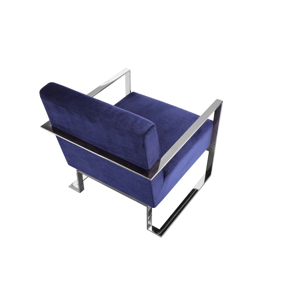 Dexter Lounge Chair Velvet Navy. Picture 5
