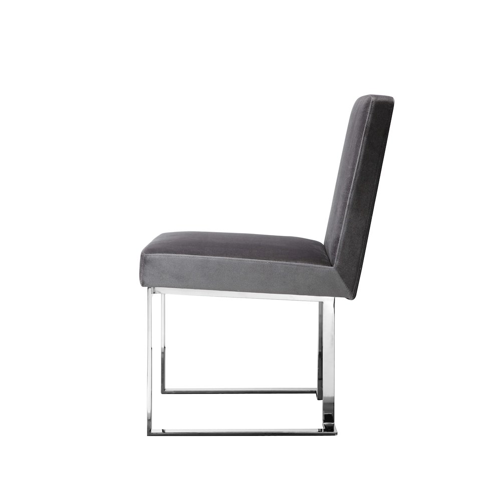 Dexter Side Chair Velvet Silver (Set Of 2). Picture 3