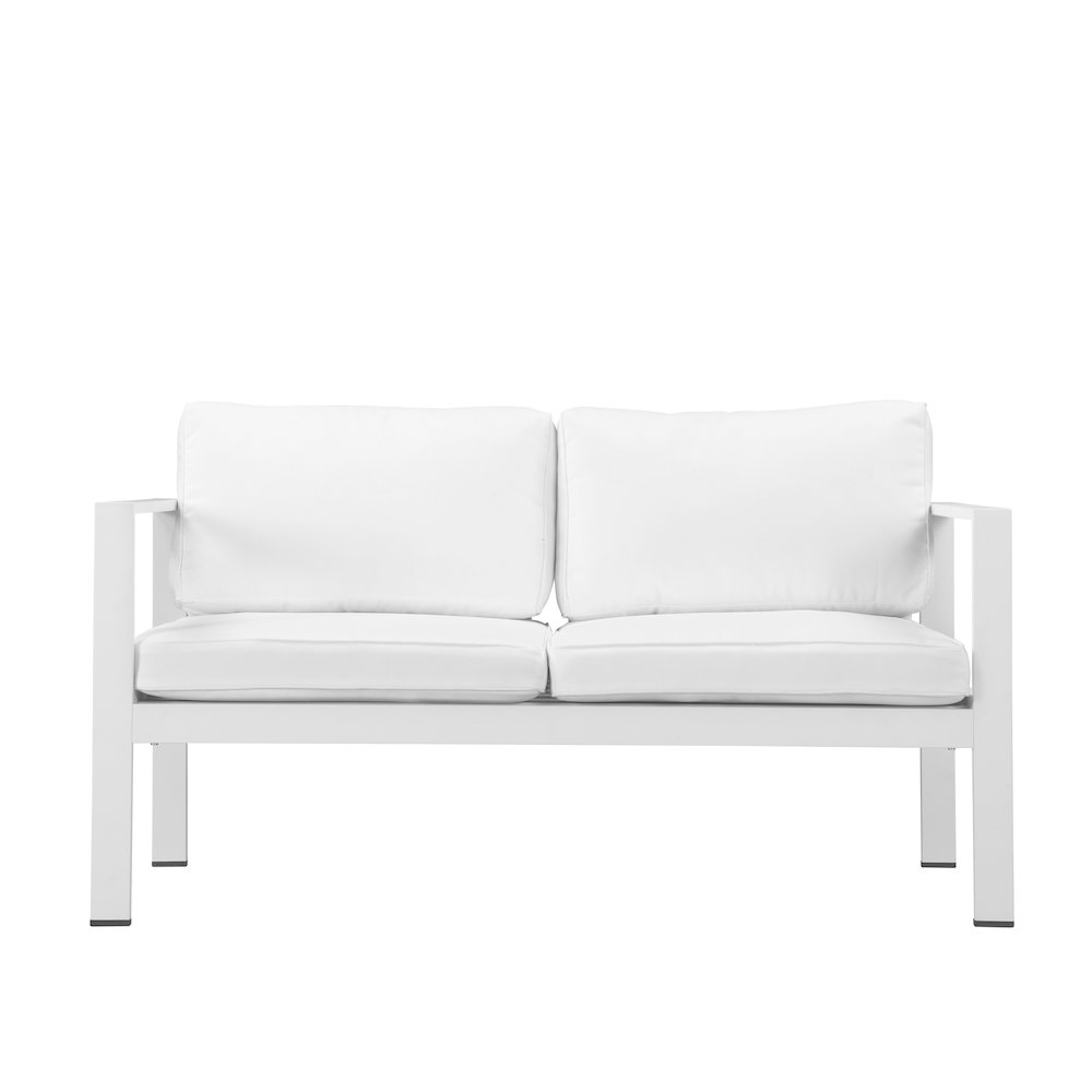 Karen Sofa, White In Aluminum. Picture 1