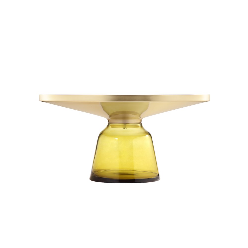 Gbelinda Coffee Table Yellow Glass. Picture 1