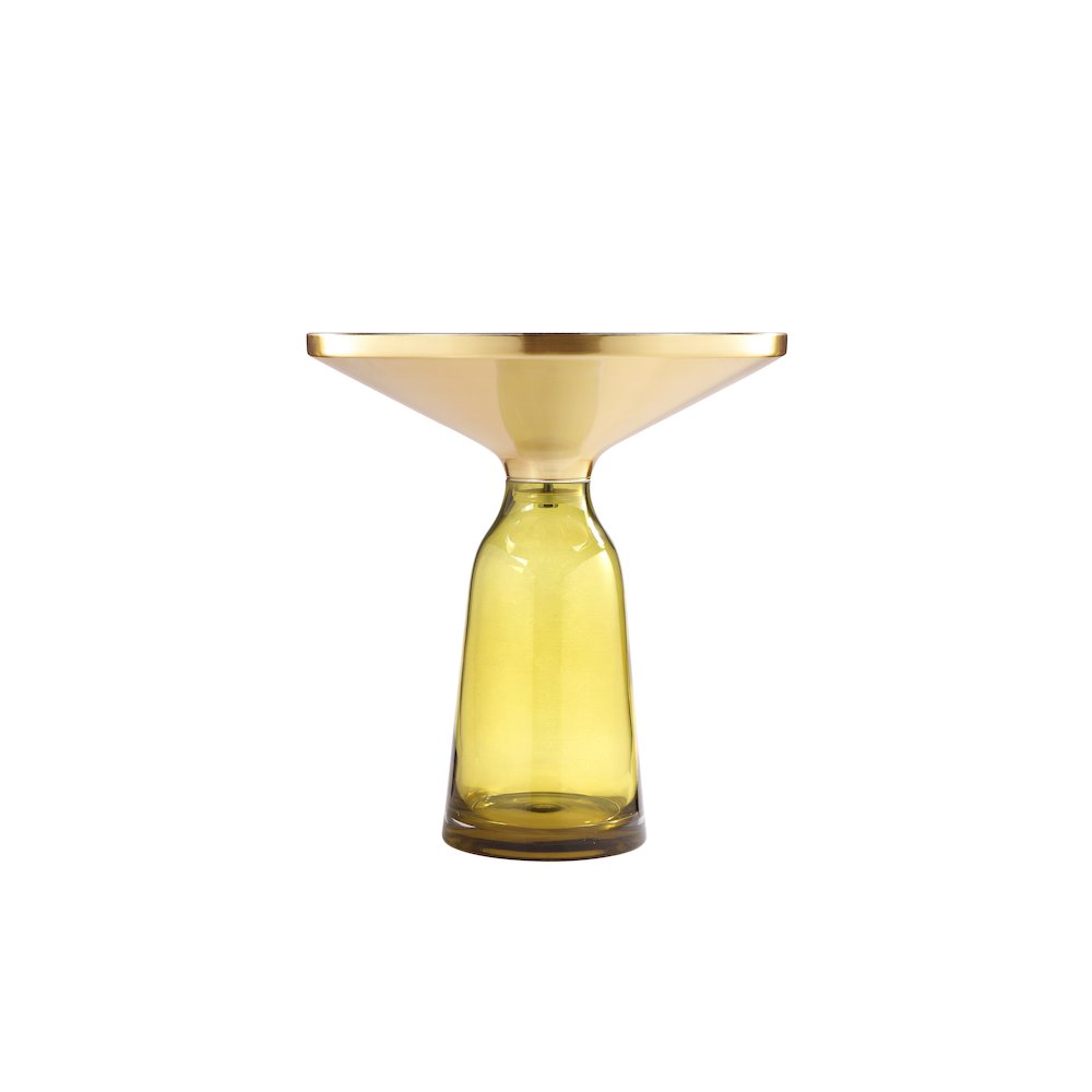 Gbelinda Side Table Yellow Glass. Picture 1
