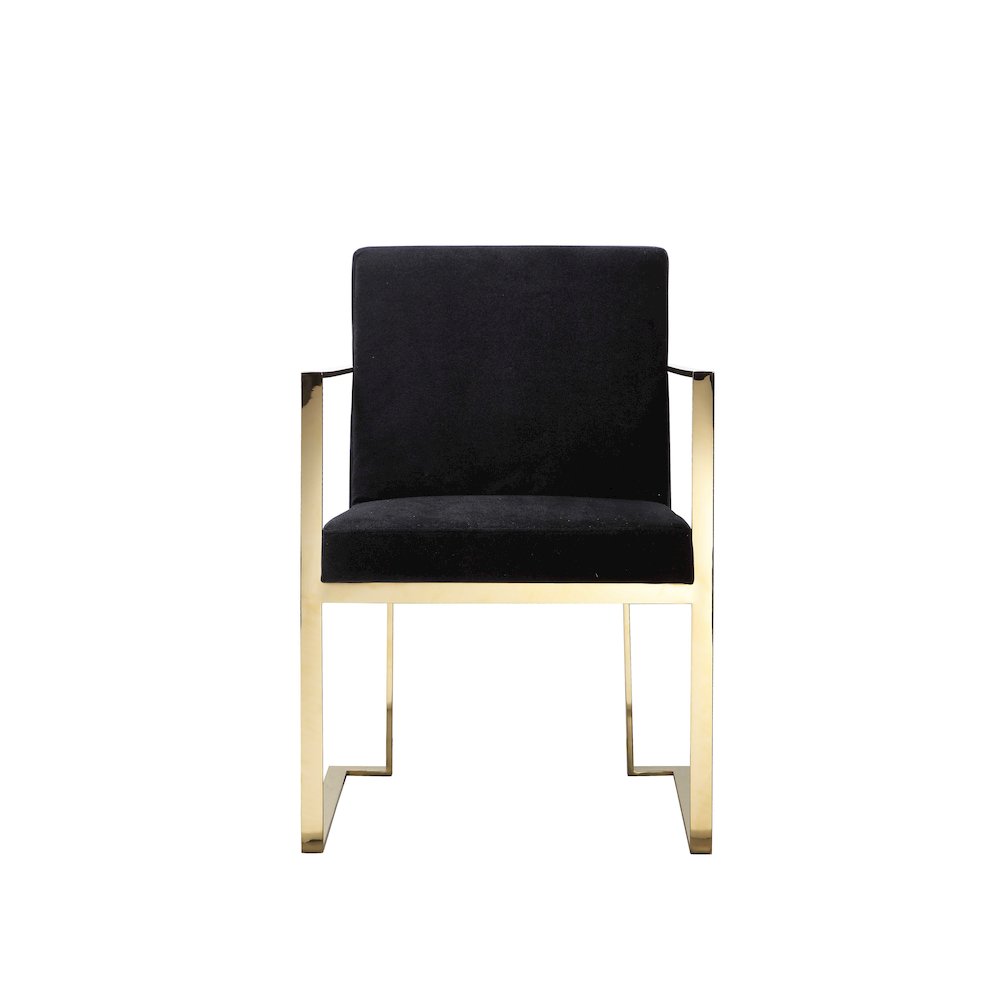 Gold Dexter Arm Chair Velvet Black. Picture 2