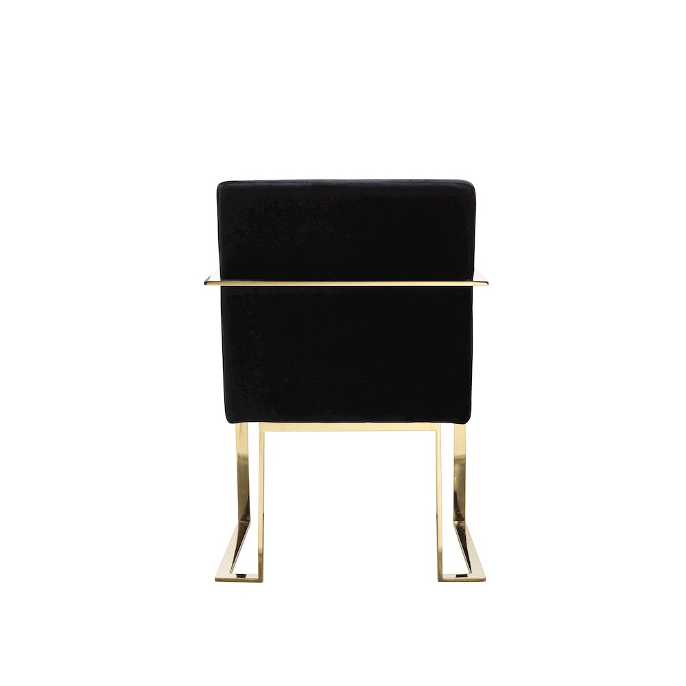 Gold Dexter Arm Chair Velvet Black. Picture 4