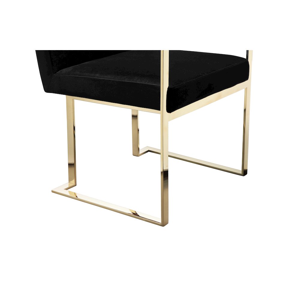 Gold Dexter Arm Chair Velvet Black. Picture 6
