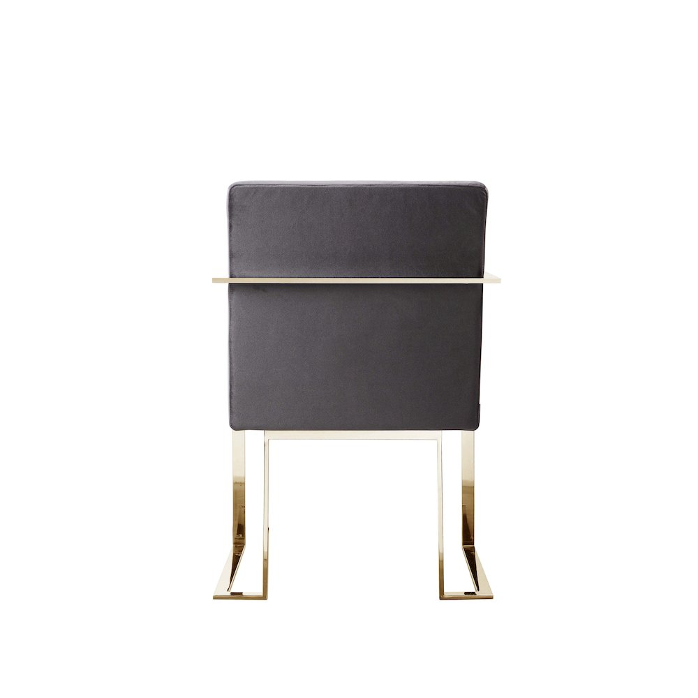 Gold Dexter Arm Chair Velvet Gray. Picture 5