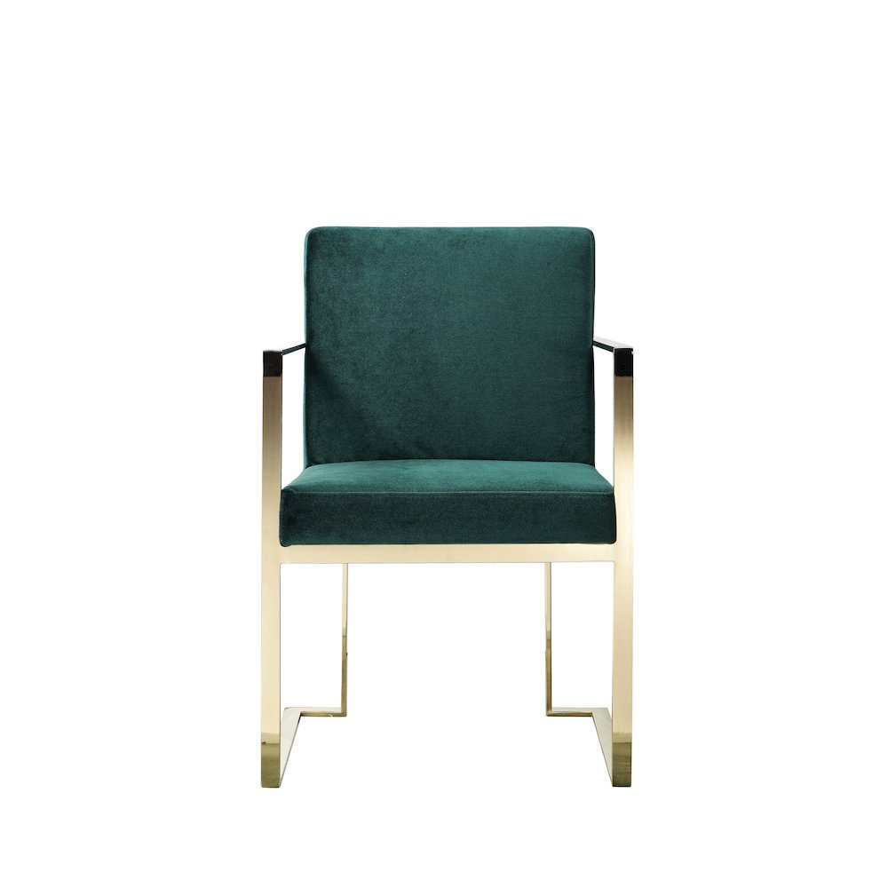 Gold Dexter Arm Chair Velvet Green. Picture 2
