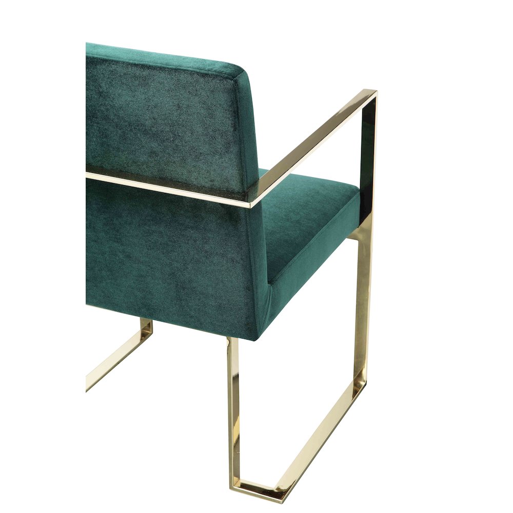 Gold Dexter Arm Chair Velvet Green. Picture 5