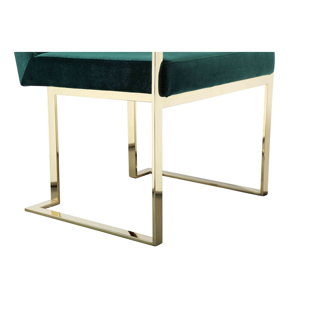 Gold Dexter Arm Chair Velvet Green. Picture 6