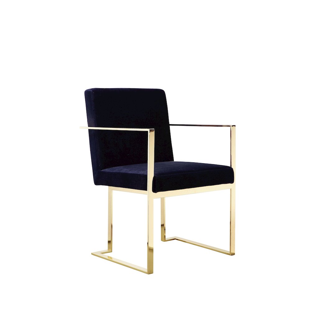 Gold Dexter Arm Chair Velvet Navy. Picture 1