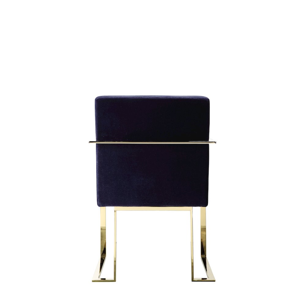 Gold Dexter Arm Chair Velvet Navy. Picture 4