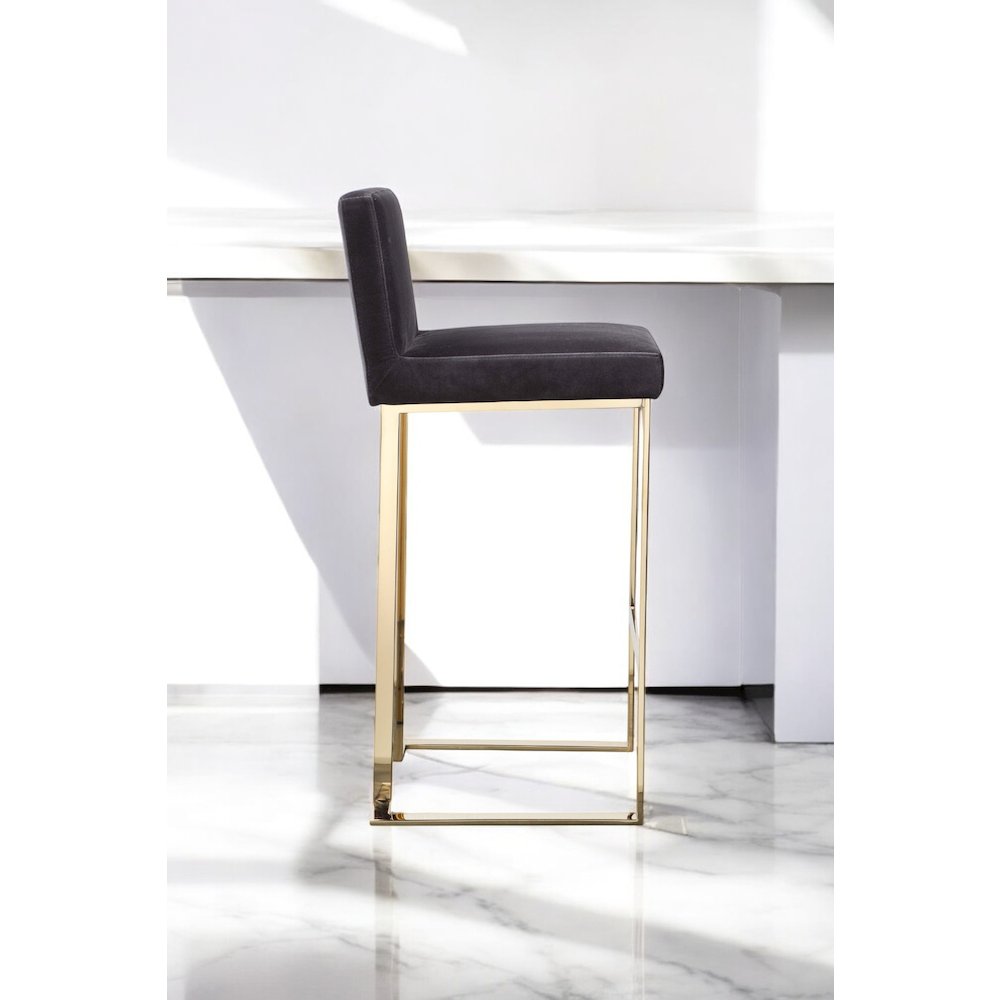 Dexter Bar Stool Velvet Gray. Picture 14