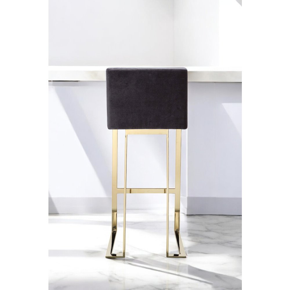 Dexter Bar Stool Velvet Gray. Picture 15