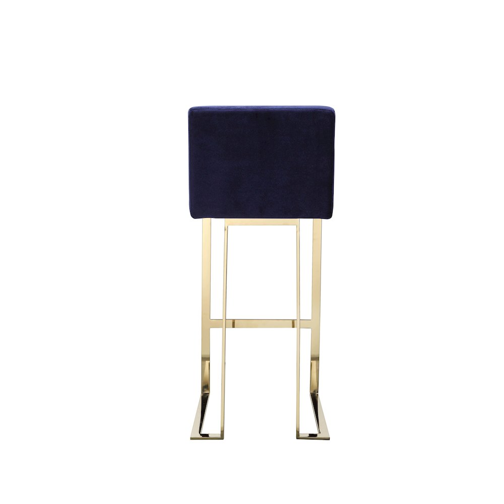 Dexter Bar Stool Velvet Navy & Gold. Picture 4