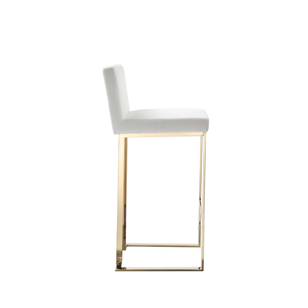 Dexter Bar Stool Faux Leather White. Picture 9