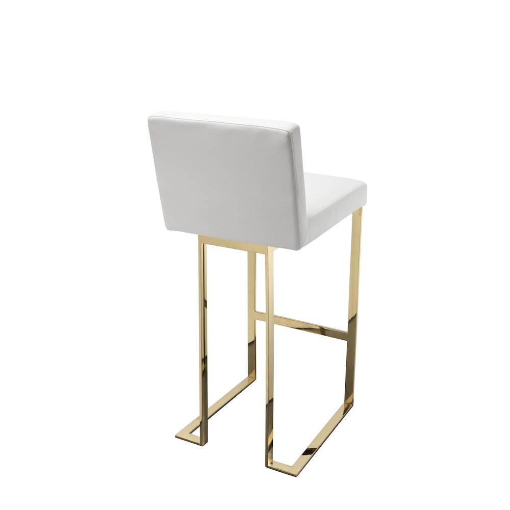 Dexter Bar Stool Faux Leather White. Picture 11