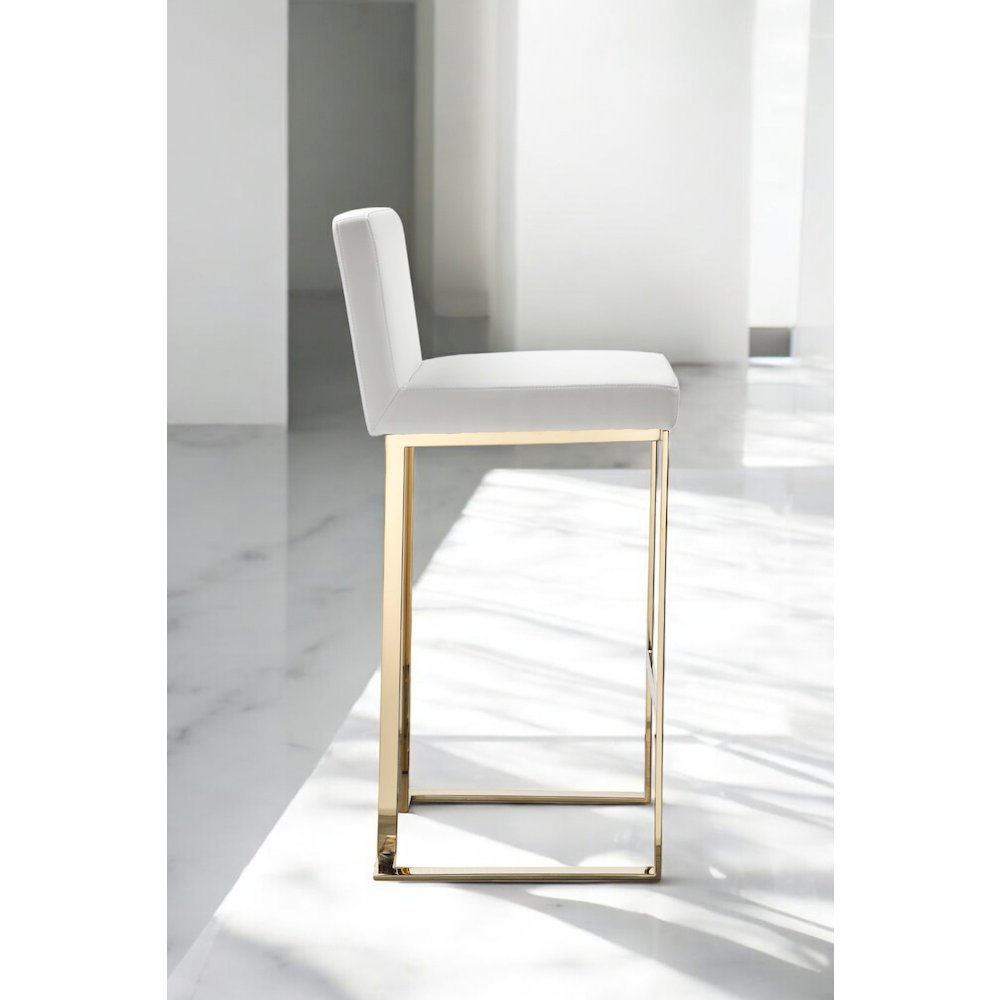 Dexter Bar Stool Faux Leather White. Picture 12