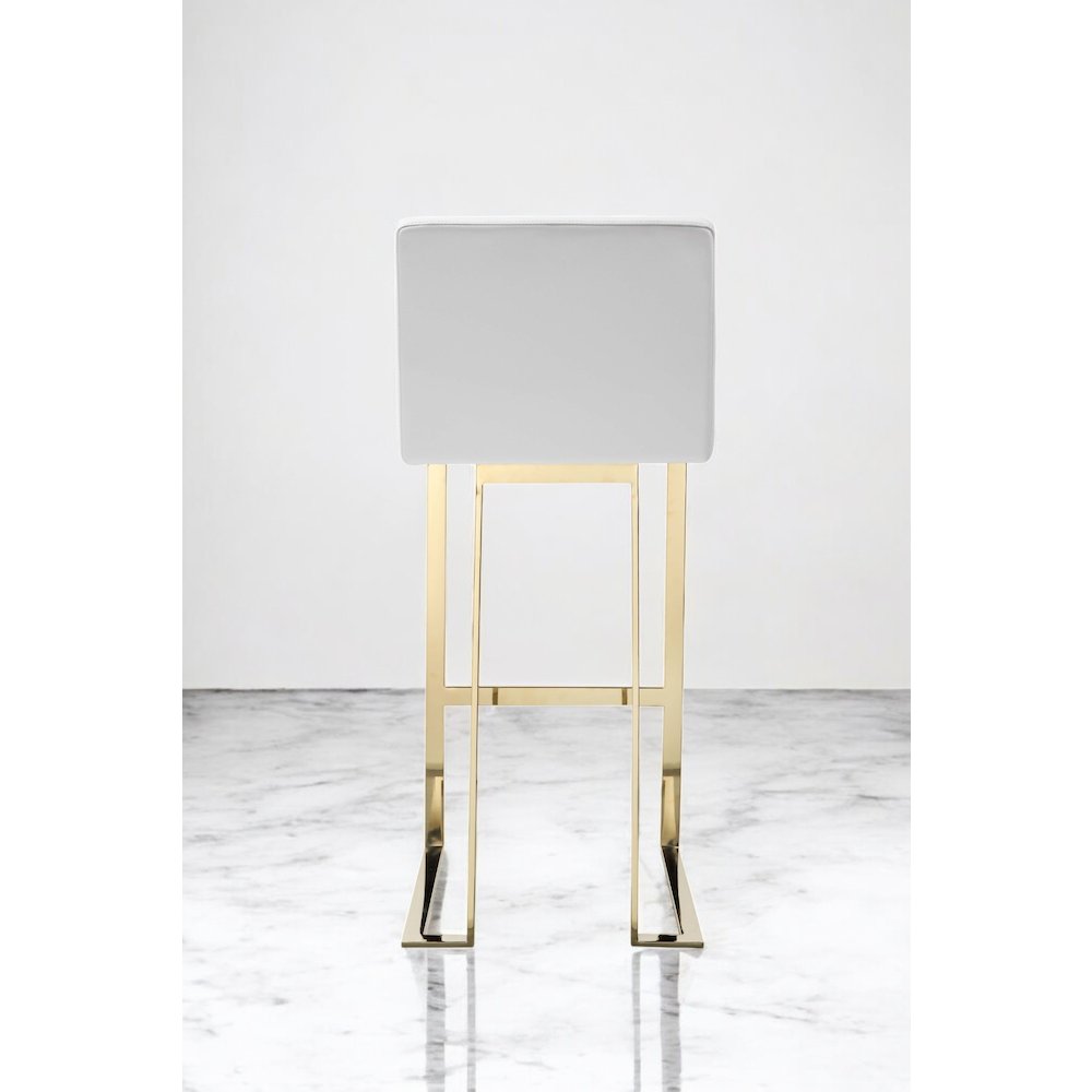 Dexter Bar Stool Faux Leather White. Picture 13
