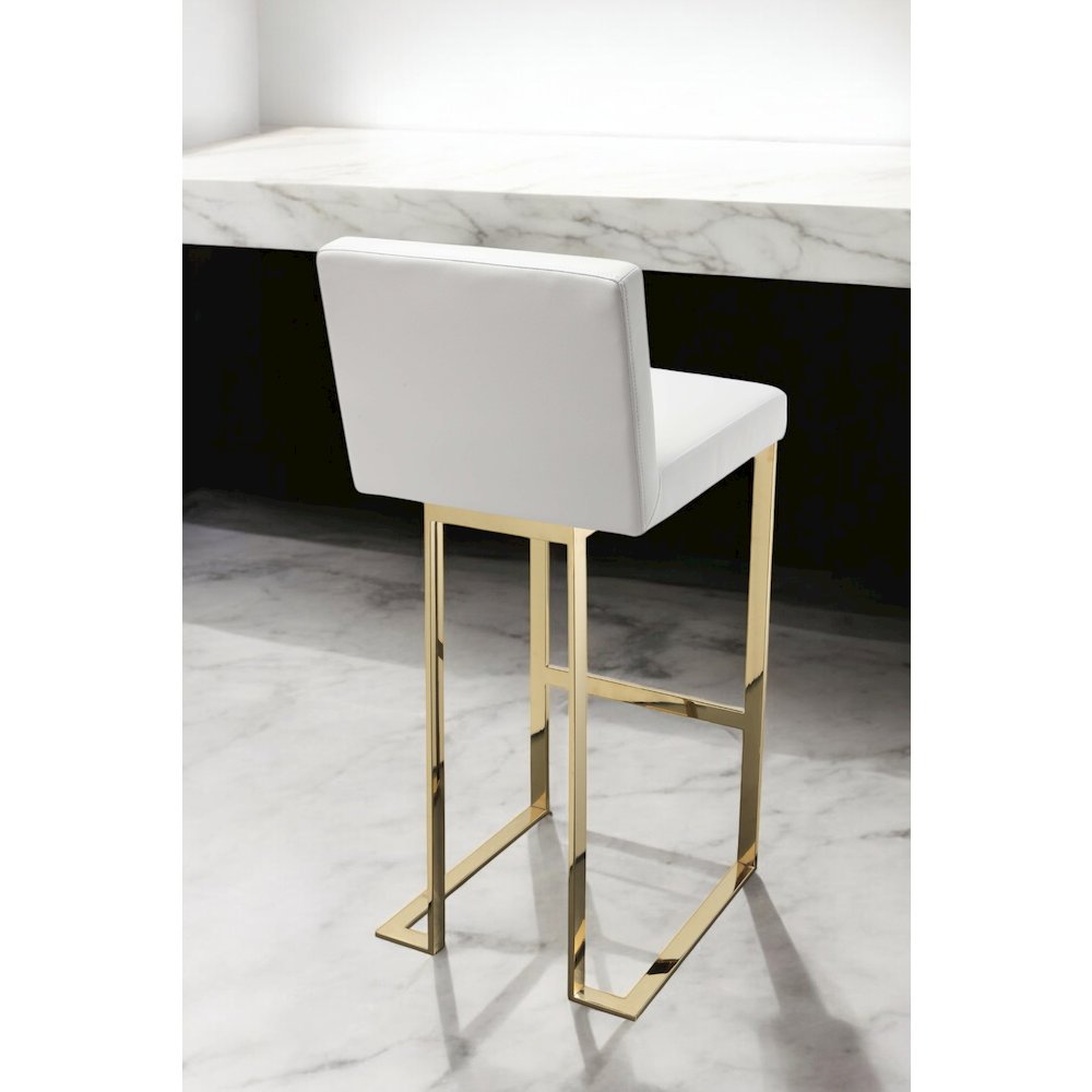 Dexter Bar Stool Faux Leather White. Picture 14
