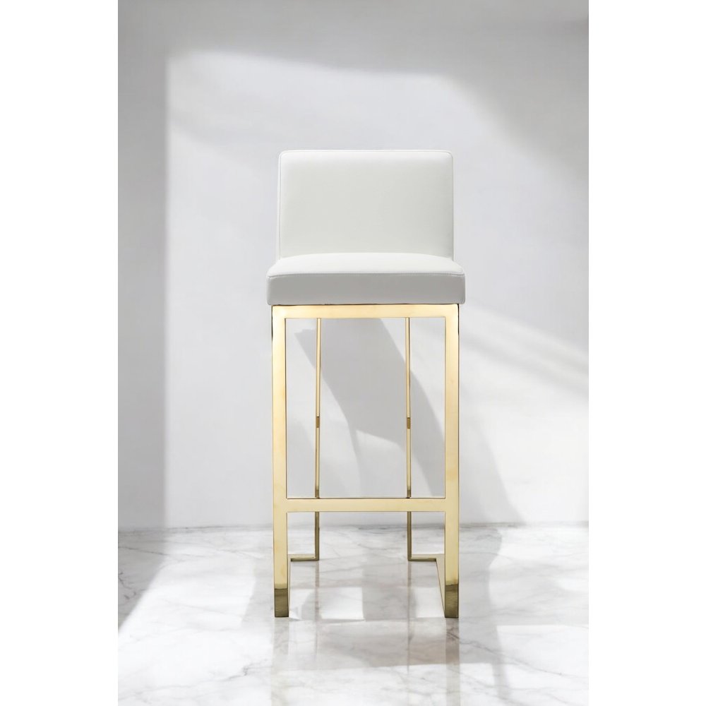 Dexter Bar Stool Faux Leather White. Picture 15