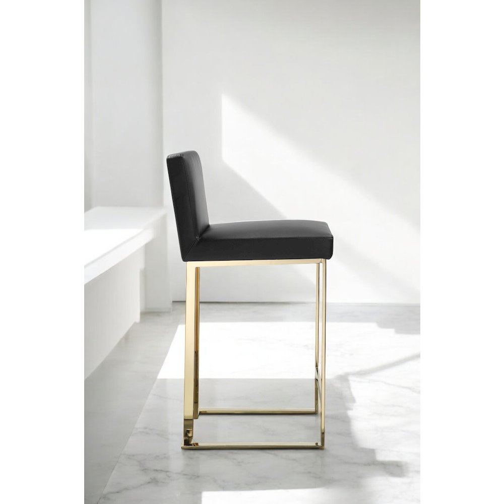 Dexter Counter Stool Faux Leather Black. Picture 11