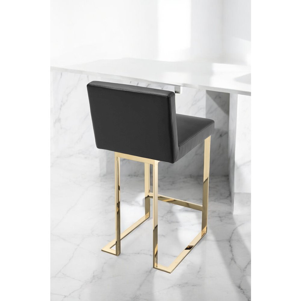 Dexter Counter Stool Faux Leather Black. Picture 13