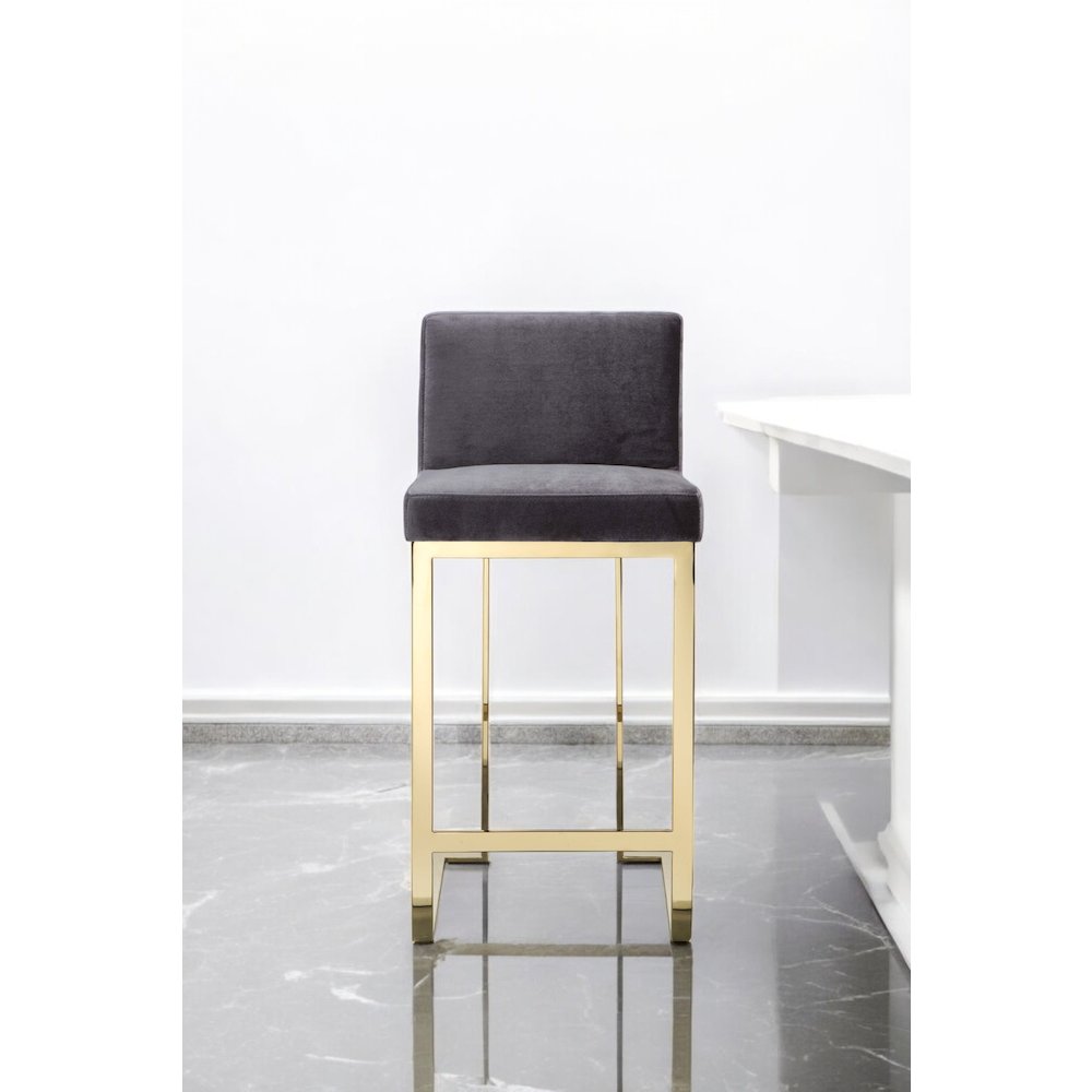 Dexter Counter Stool Velvet Gray. Picture 15