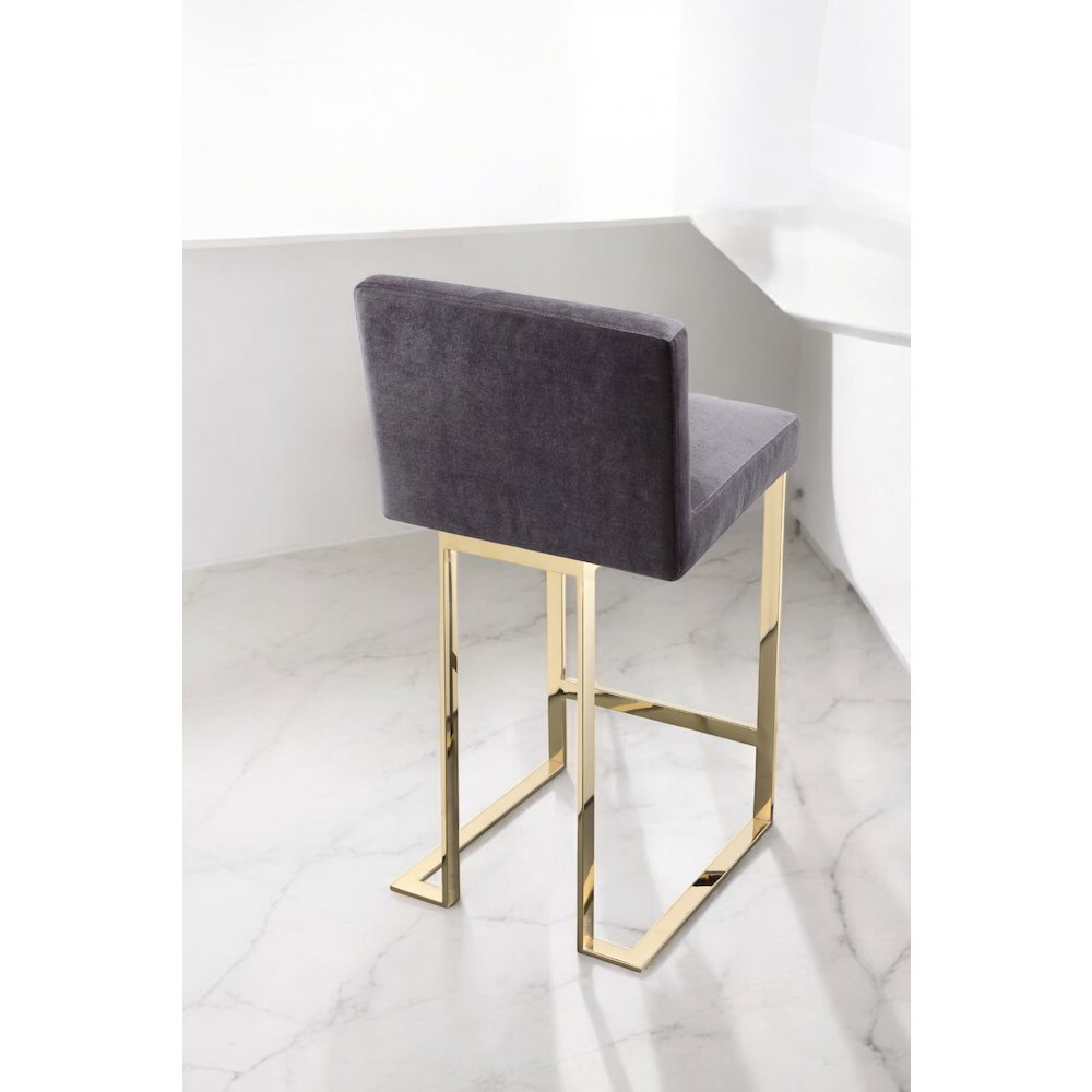 Dexter Counter Stool Velvet Gray. Picture 16