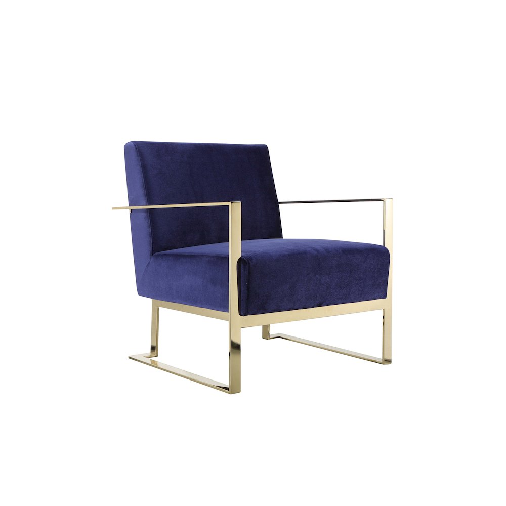 Dexter Lounge Chair Velvet Navy. Picture 7