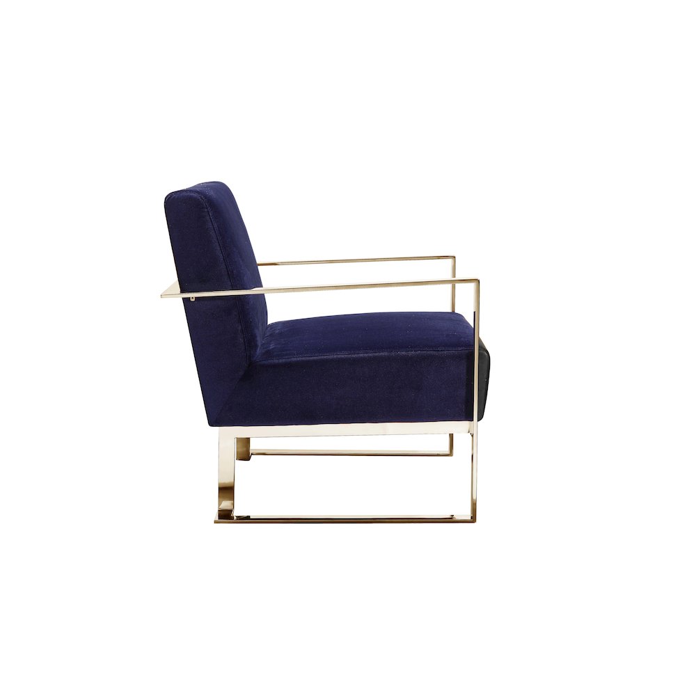 Dexter Lounge Chair Velvet Navy. Picture 9