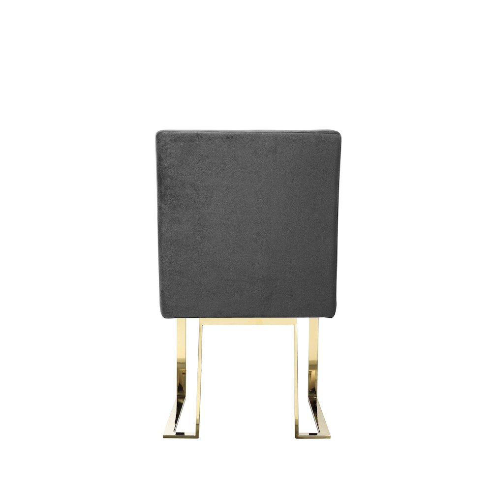Gold Dexter Side Chair Velvet Gray (Set Of 2). Picture 4