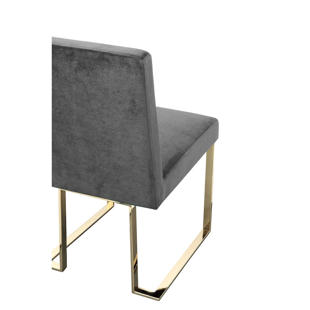 Gold Dexter Side Chair Velvet Gray (Set Of 2). Picture 5