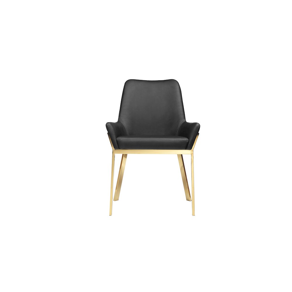 Hudson Diamond Tufted Chair Gold/Black Faux Leather - Set Of 2. Picture 5