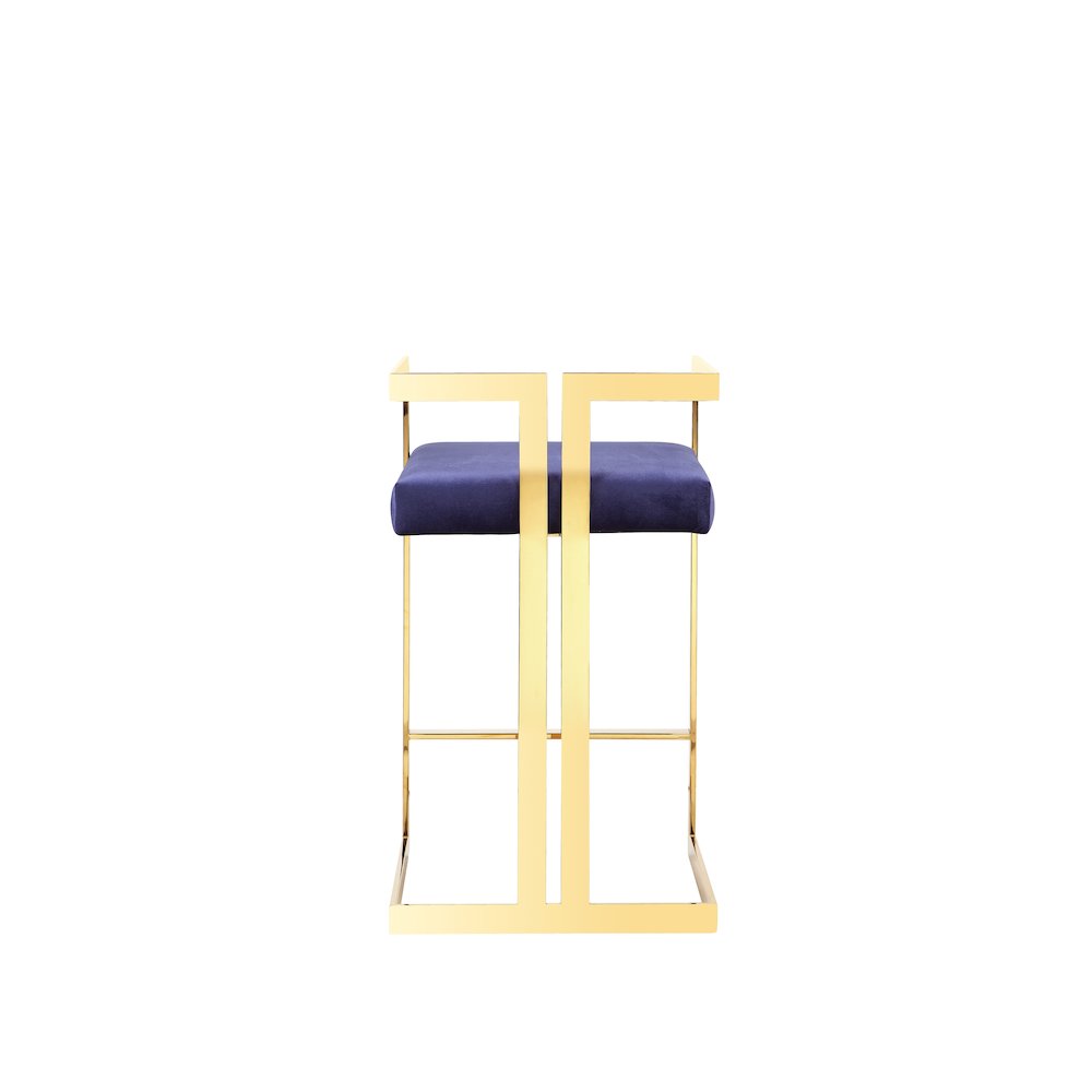 Kenzie Counter Stool Gold/Navy Velvet. Picture 5