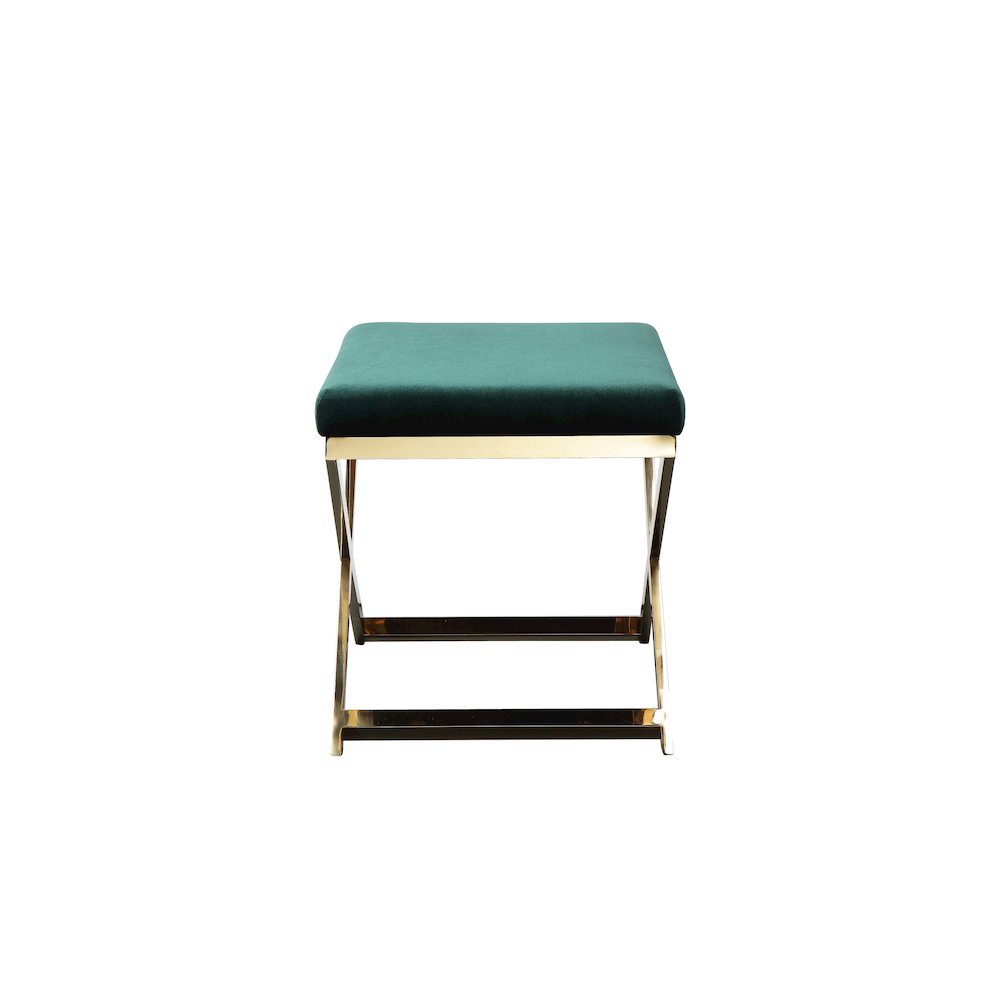 Gold Lexi Stool Velvet Green. Picture 4