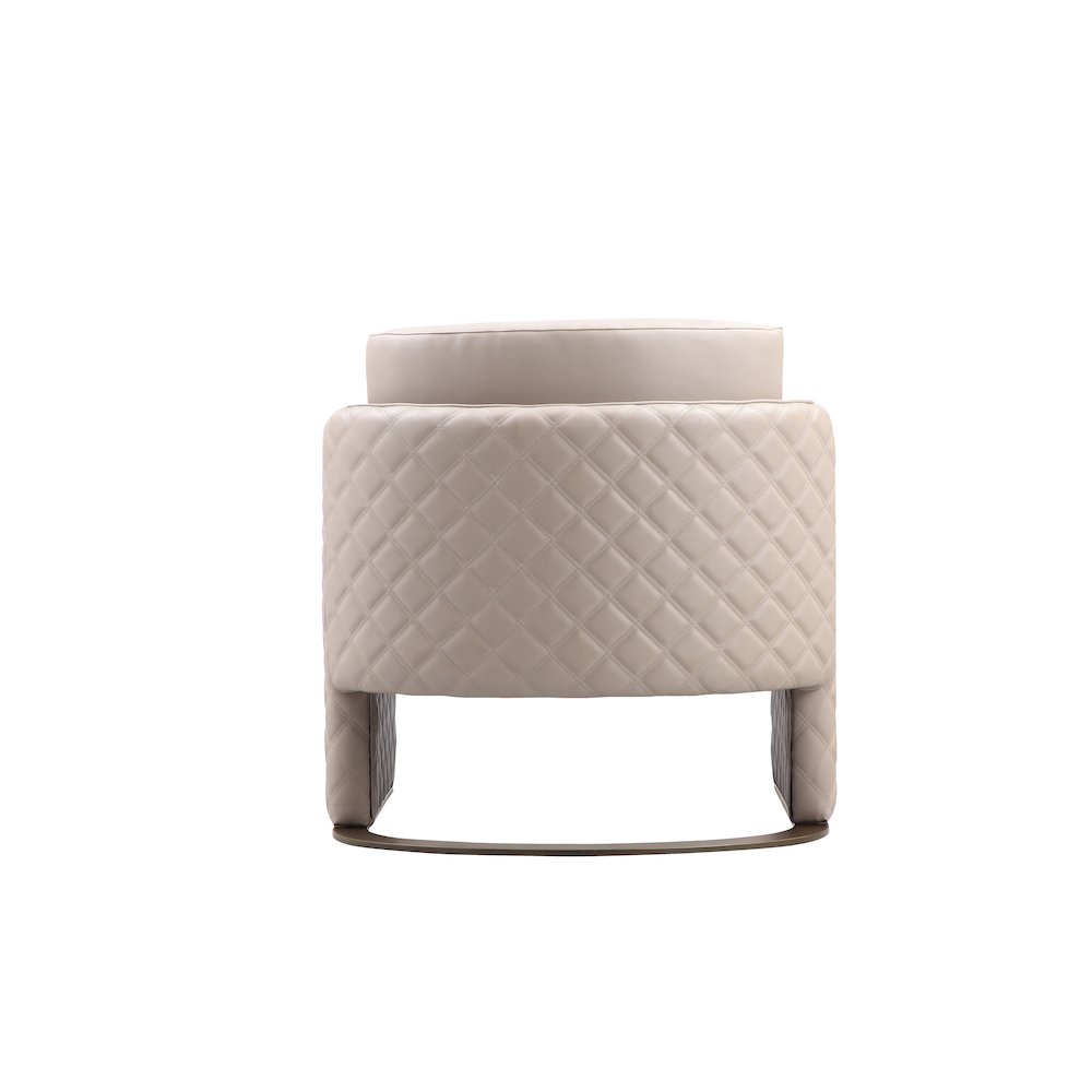 Lusso Gold Lounge Chair Sand Faux Leather. Picture 6