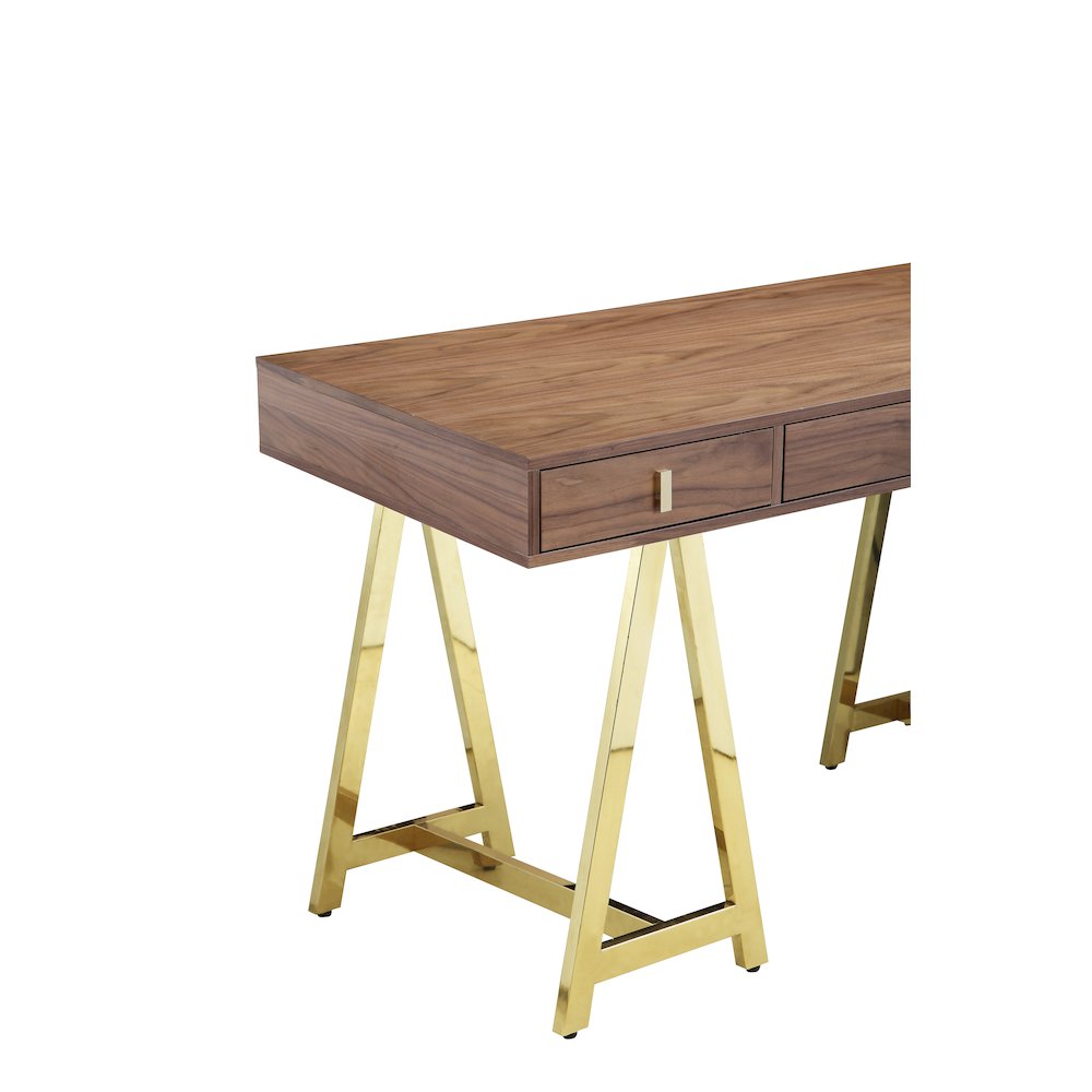 Gold Riley Desk Walnut. Picture 4