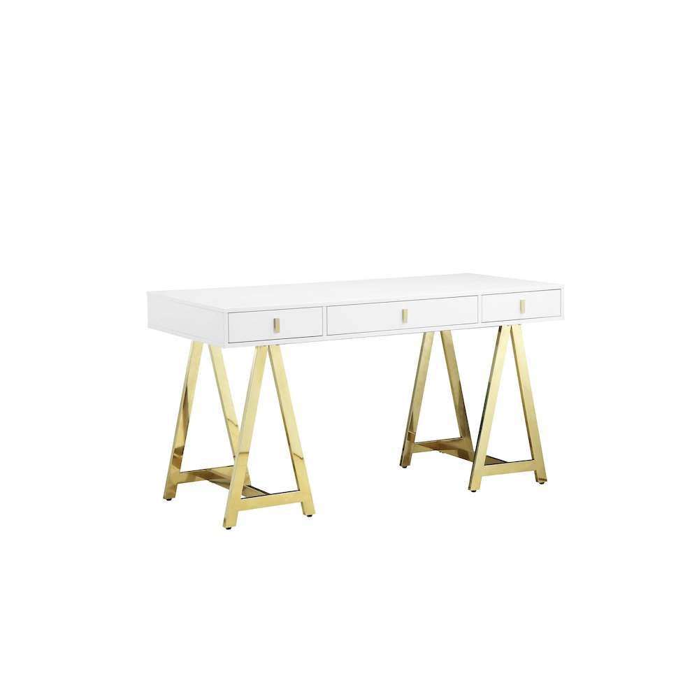 Gold Riley Desk White. Picture 2